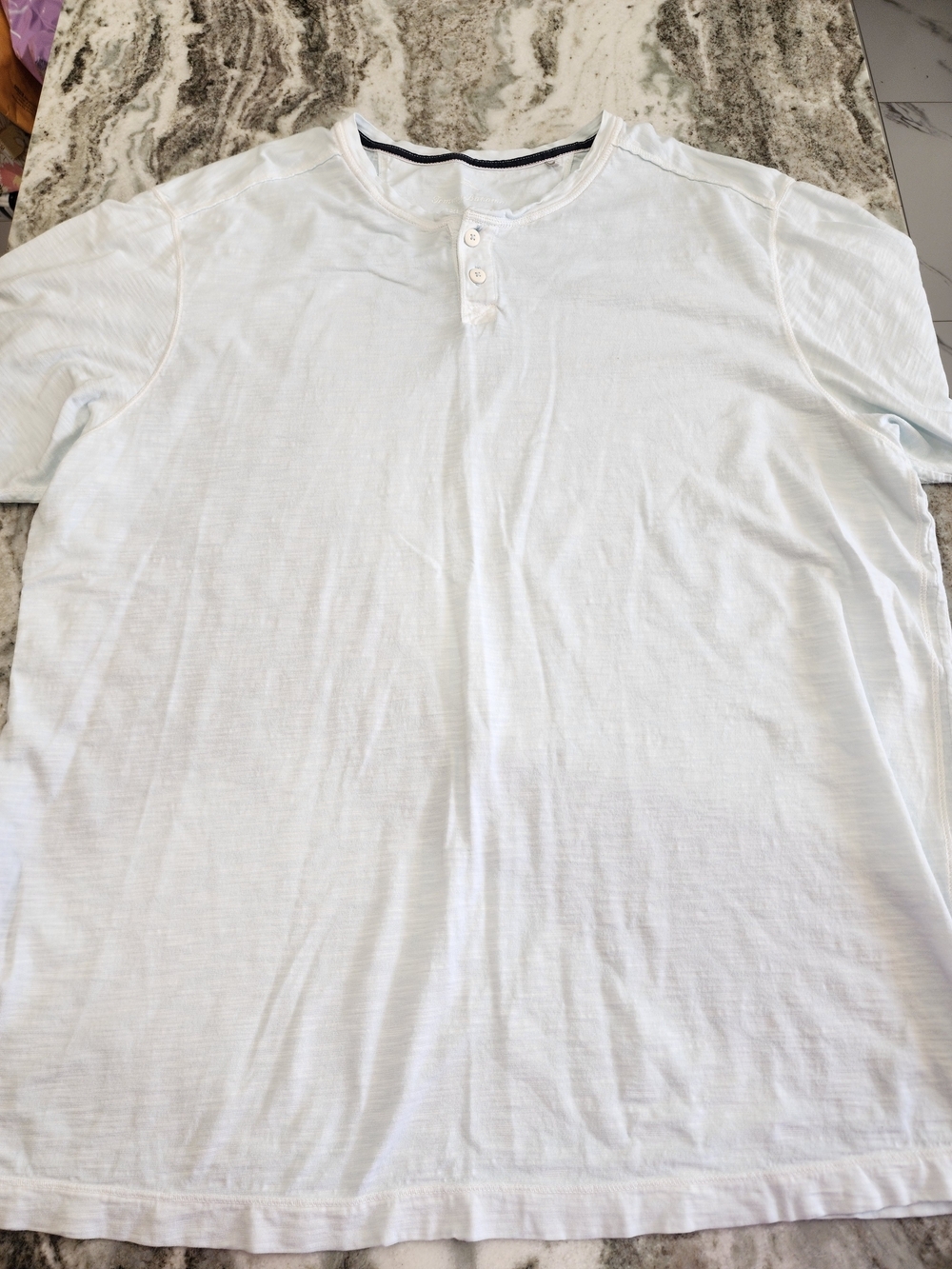 Tommy Bahama Pale Blue Button Henley